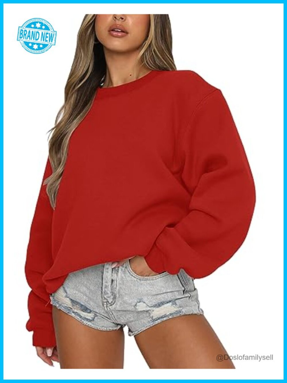 Women's Crewneck Sweatshirt Long Sleeve Loose Fit Pullover Fall Top